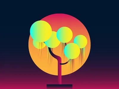 Bonsai Night bonsai illustration night