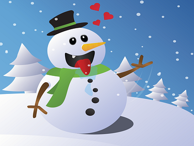 Mr. Snowman comic fun love snow winter