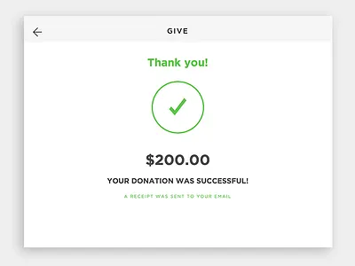 Donation Confirmed confirm screen confirmation donation form ipad ipad app payment typography ux