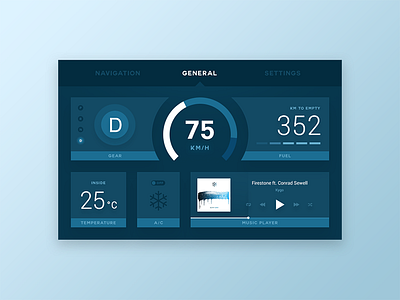 Car Interface. 034 blue car daily ui design interface ui ui design ux