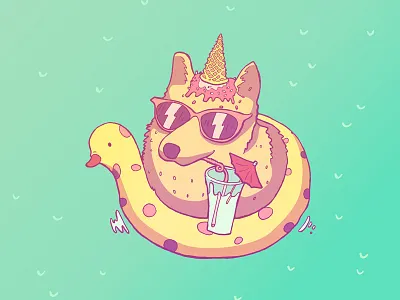 Be awesome! adventure awesome beach cartoon cute dog duck funny happy pool summer time