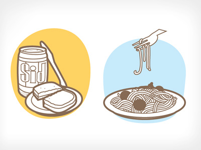 Favorite Foods drawings icons illustrations sketches