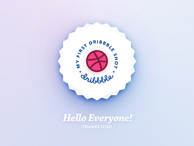 Hello Dribbble! badge dribbble firstshot gradient hello