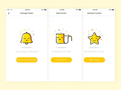Empty state design app design empty icon ios layout mobile simple state ui ux widget