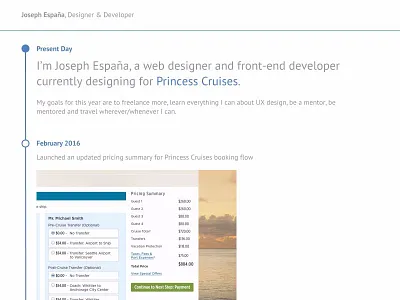 Portfolio Preview cruises portfolio princess timeline
