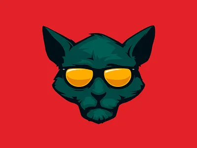 Cat black blue cat eyewear green or