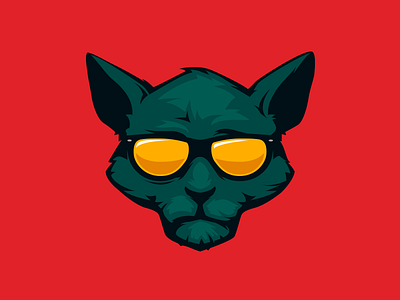 Cat black blue cat eyewear green or