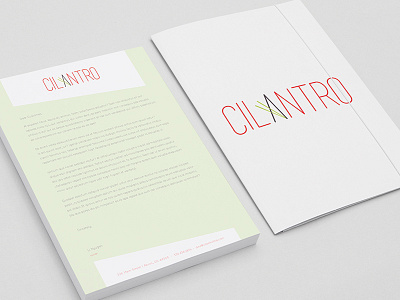 Cilantro Thai Stationary System branding identity stationary