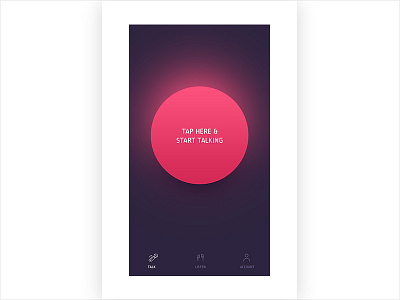 Voice App android app clean dark iphone mobile new red trend ui ux voice
