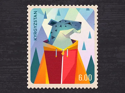 Ilbirs bars kyrgyzstan leopard postage snow stump