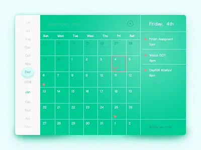 Calendar app calendar flat group interface ipad simple ui ux