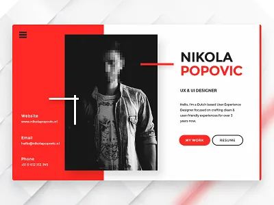 vCard - Minimal Design card clean design header minimal photoshop psd shadow vcard website