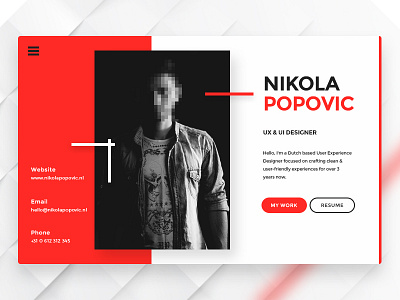 vCard - Minimal Design card clean design header minimal photoshop psd shadow vcard website