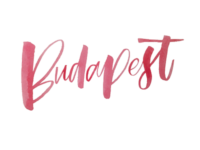 Budapest brush calligraphy lettering watercolour