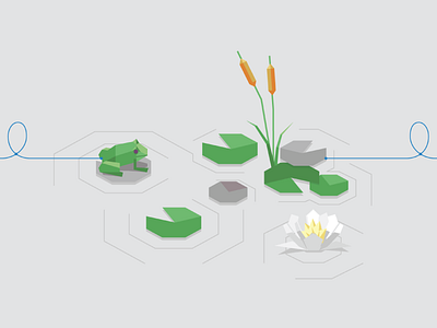 Government Illustration frog illustration low poly pond vector