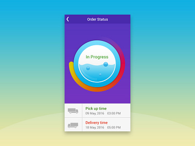 Mobile App Screen UI android app ios iphone mobile app order progress simple status ui userinterface ux. clean