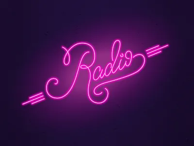 Neon Lettering hand lettering lettering neon neon sign radio weeklyillochallenge