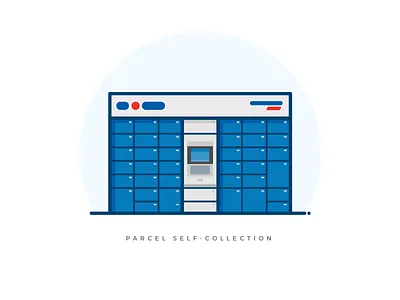 Parcel Self-Collection Station delivery icon illustration mail package parcel service shipment vector