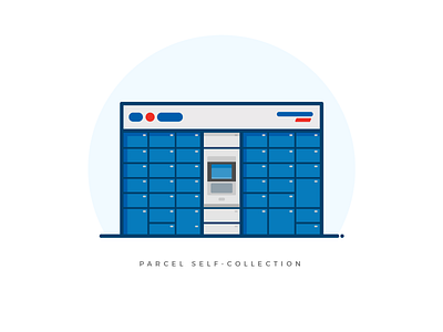 Parcel Self-Collection Station delivery icon illustration mail package parcel service shipment vector