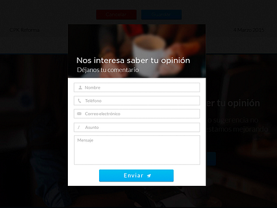 Modal Box coffee design forms inputs ui ux