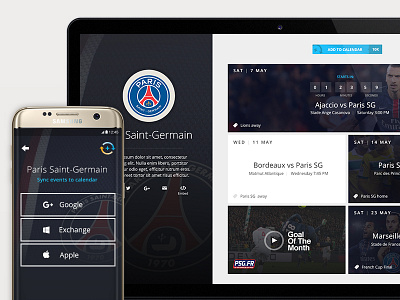 Stanza Timeline and mobile syncing events calendar events football google paris profile schedule soccer social time timeline widget