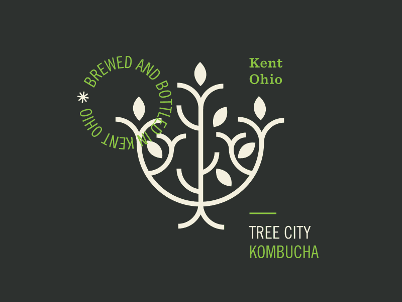 Tree City Kombucha beer branding kent kombucha stamp treecity