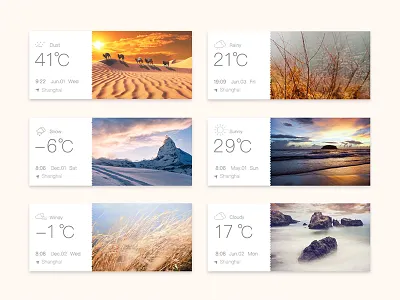 Weather Card app calendar daily flat icons interface layout tourism travel ui weather widget