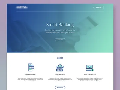 Smart Banking Landing Page banking home page landing page ui ux visual design web website