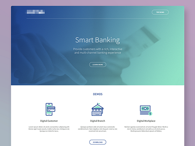 Smart Banking Landing Page banking home page landing page ui ux visual design web website