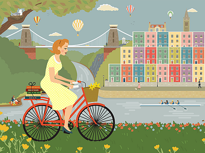 Bristol Homage 1950s bristol city illustration landscape