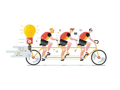 Warsaw Chackaton 2016 illustration design event festival flat fun graphics hackathon illustration poland print warsaw Сyclists illustration