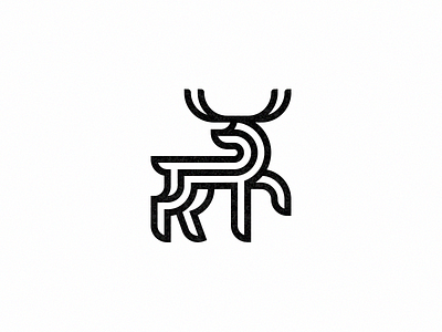 Deer animal brand d deer line logo logotype nature wild