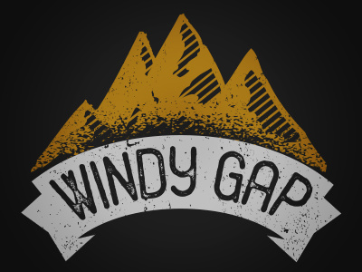 Windy Gap banner distress gap gold mountain silver texture windy