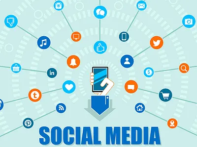 Social Media design fb graphic infographic media smartphone social twitter