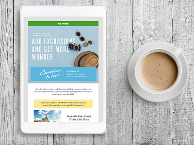 Automated email design - excursions email email design email trigger design reservations tabletop tabletop photography transactional travel trigger