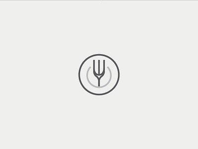 Fork you. branding food fork icon identity illustration meat monoline stamp utensil