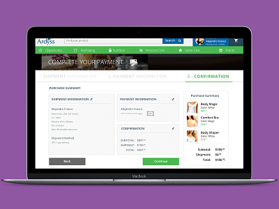 Website confirmation design payment store ui ux web website