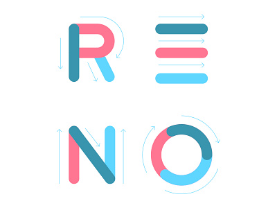 Reno Motion concept direction lettering linework motion nevada reno technology