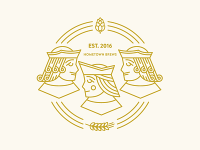 TD&AC Wip 3 barley beer branding cards hops identity illustration king logo madebyborn queen