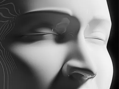 The Dreamer bw design face light portrait sculpture singer tones