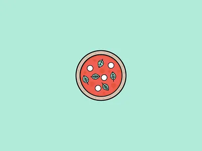 Pizza 100 days design food icon illustration pizza spinach
