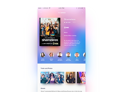 TV Shows App application box office cast episodes ios minimal movie series shows tv ui ux