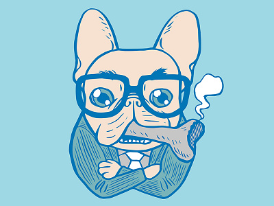 Like a Boss animal art boss cute dog drawing fathers day french bulldog frenchie gentlemen illustration office