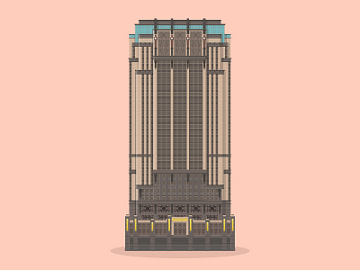 44/50: Parkview Square architecture art deco buildings flat design gotham illustration parkview singapore square