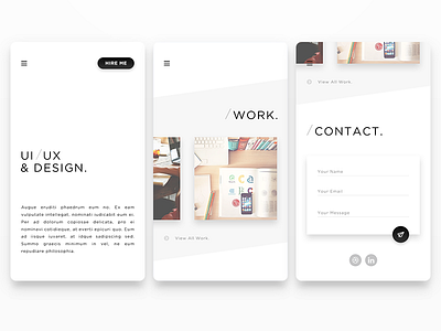 Portfolio android app black clean ios minimal minimalism minimalist mobile portfolio white