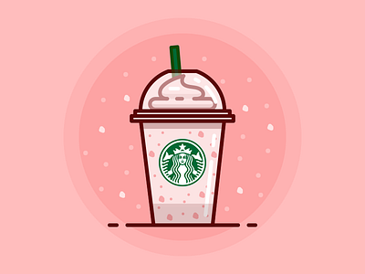 Strawberry Fabujinuo drinks fabujinuo frappuccino icon iconography illustration line orange outline starbucks strawberry vicky