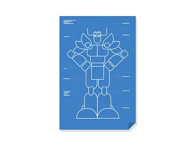 How to build a Gundam style robot in 3 easy steps. ai blueprint character drawing flat illustration instructions line poster robot