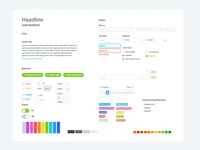 UI Kit clean data design forms graph interface light medical metrics ui uikit white