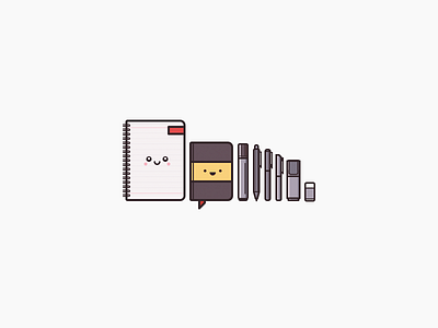 Hello Dribbble character cute eraser illustration marker notebook pen pencil sketch