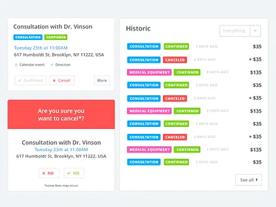Card system clean data design forms graph interface light medical metrics ui uikit white